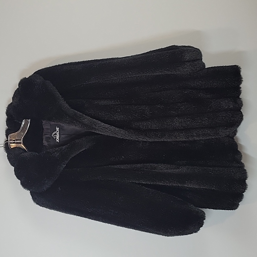 Vintage 80s JORDACHE black fur coat y2k